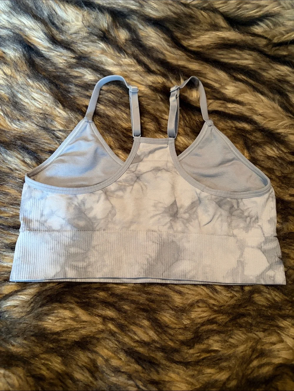 PINK Victoria's Secret Gray Tie-Dye Seamless Bralette Size Small